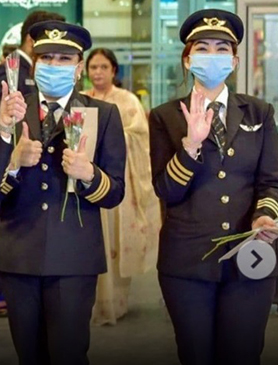 انجام طولانی‌ترین پرواز مسافربری تاریخ هند توسط چهار خلبان زن 